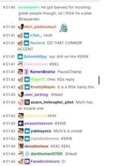 Fans filling the chat with Twitch slang (Image via HasanAbi/Twitch)